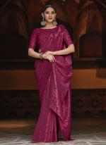 Georgette Hot Pink Party Wear Sequins Work Saree